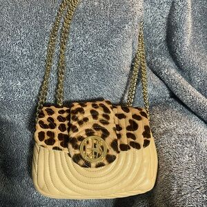 RARE Henri Bendel Leopard Bag Gold Chain